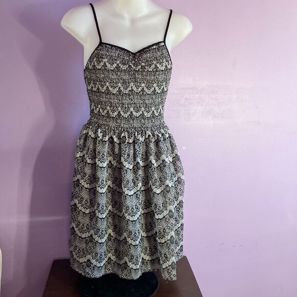 Delia’s Black & White Lace Print Sleeveless Sundress Size XS Women's Casual - Picture 1 of 4